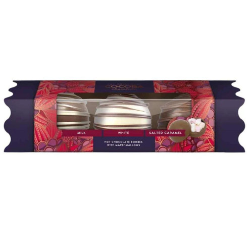 Cocoba Mixed Hot Chocolate Bombes Cracker - Dark, Milk & White