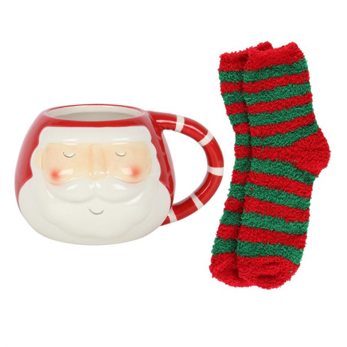 Santa Christmas Mug & Socks Gift Set